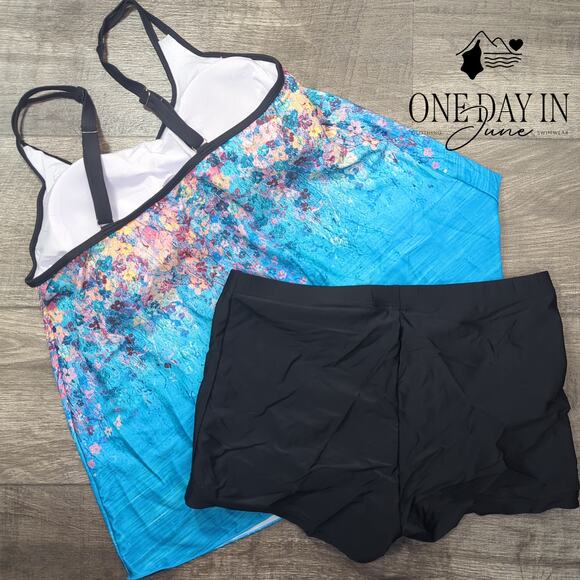 Zando Boyshort Tankini Swimsuit Size L - Picture 4 of 4